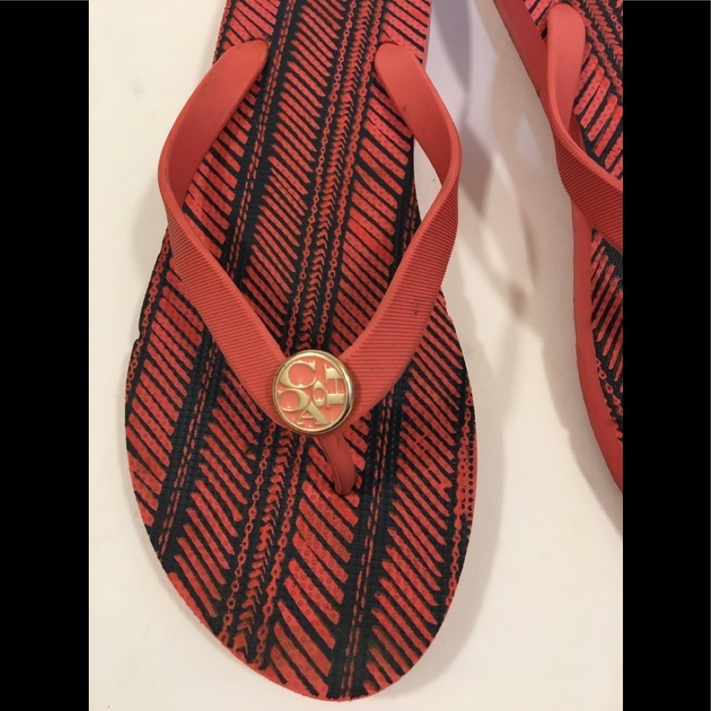 Coach Women's Flip-Flops (Coral) Size 11/12 - Picture 9 of 9